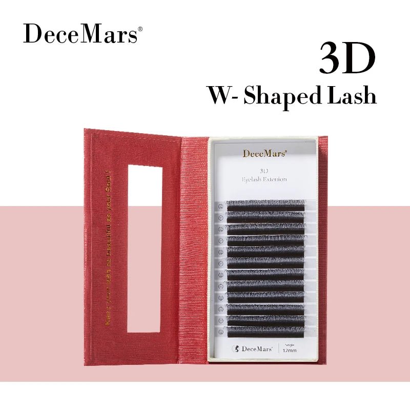DeceMars 3D W - Shaped Eyelashes Extensions 3 Tip C/D Curl High Quality Idividual Lash - Fleur de Luxe