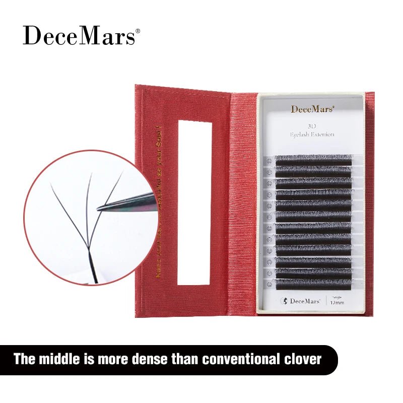 DeceMars 3D W - Shaped Eyelashes Extensions 3 Tip C/D Curl High Quality Idividual Lash - Fleur de Luxe