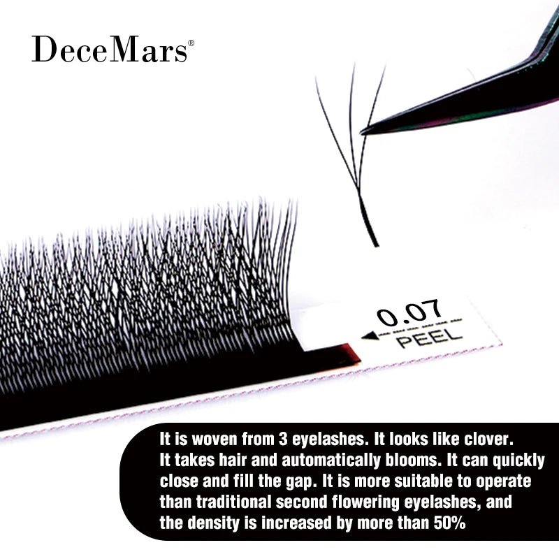 DeceMars 3D W - Shaped Eyelashes Extensions 3 Tip C/D Curl High Quality Idividual Lash - Fleur de Luxe