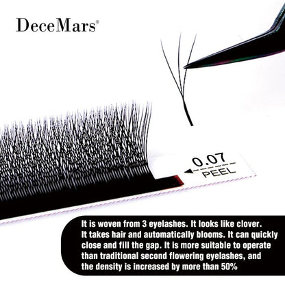 DeceMars 3D W - Shaped Eyelashes Extensions 3 Tip C/D Curl High Quality Idividual Lash - Fleur de Luxe