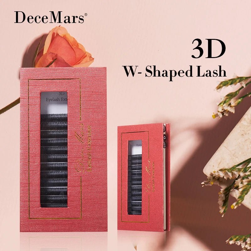 DeceMars 3D W - Shaped Eyelashes Extensions 3 Tip C/D Curl High Quality Idividual Lash - Fleur de Luxe