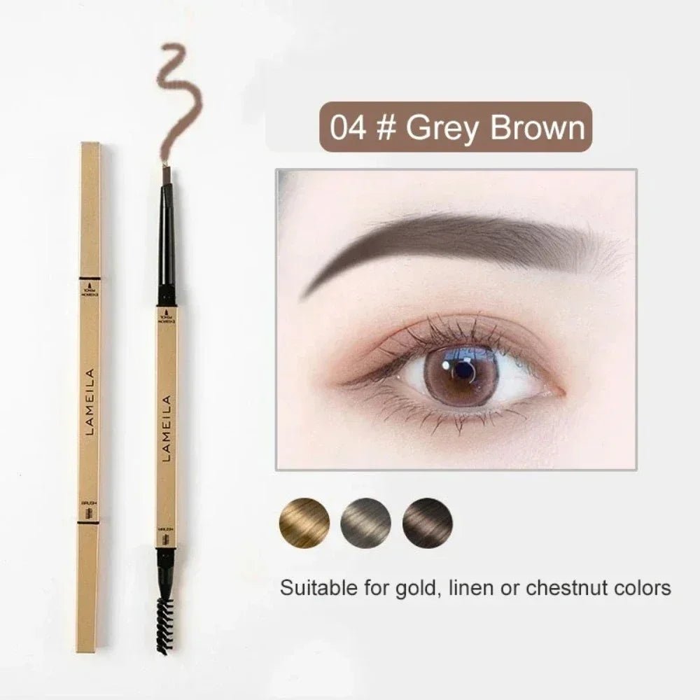 5 Colors With Brush Double Head Eyebrow Pencil Waterproof Smooth Eyebrow Stick Sweatproof Eyebrow Gel Tattoo Pencil Cosmetics - Fleur de Luxe