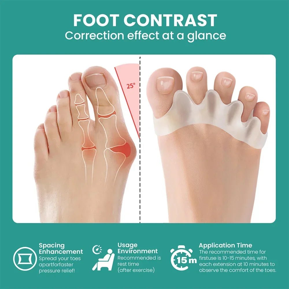 Silicone Toe Separator Bunion Corrector - Foot Care Tool - Fleur de Luxe