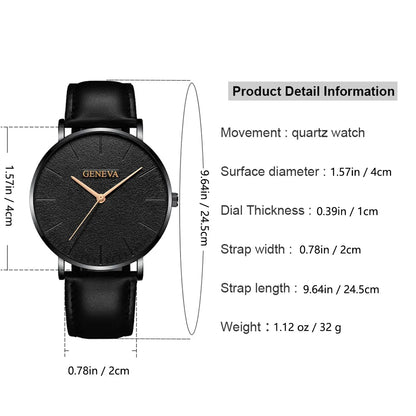 New Men Watch Luxury Bracelet Set Fashion Business Brown Leather Quartz Wrist Watches for Men Gift Set Relogio Masculino NO BOX - Fleur de Luxe