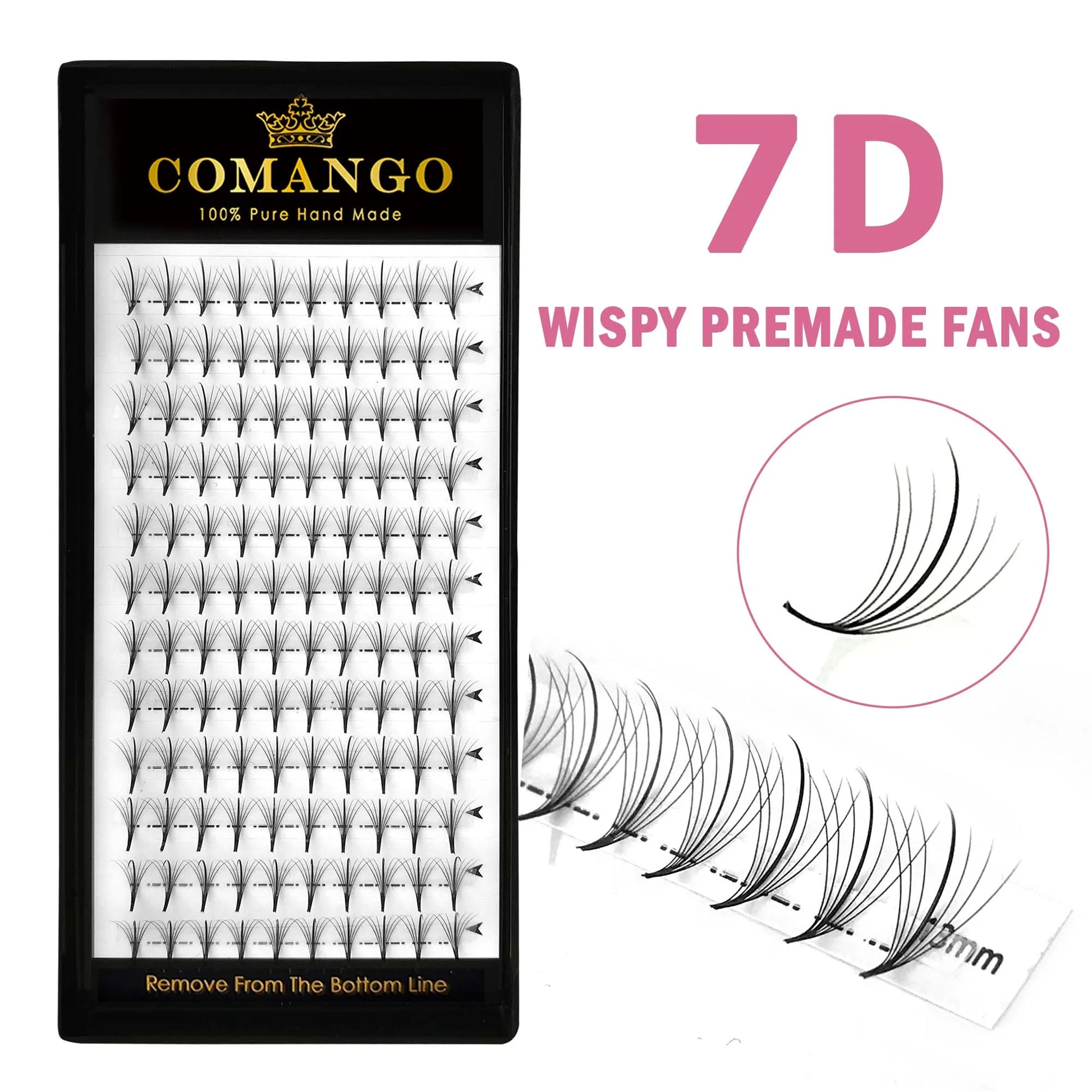 8-15mm Mixed Wispy Hybrid Fan Eyelash Extensions - Faux Mink - Fleur de Luxe