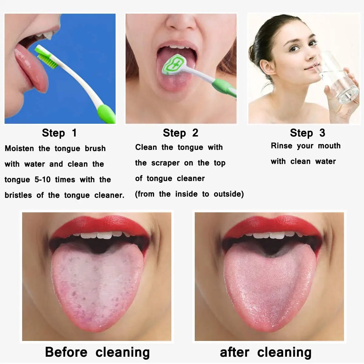 Silicone Tongue Cleaners Set - Fresh Breath Tool for Oral Hygiene - Fleur de Luxe
