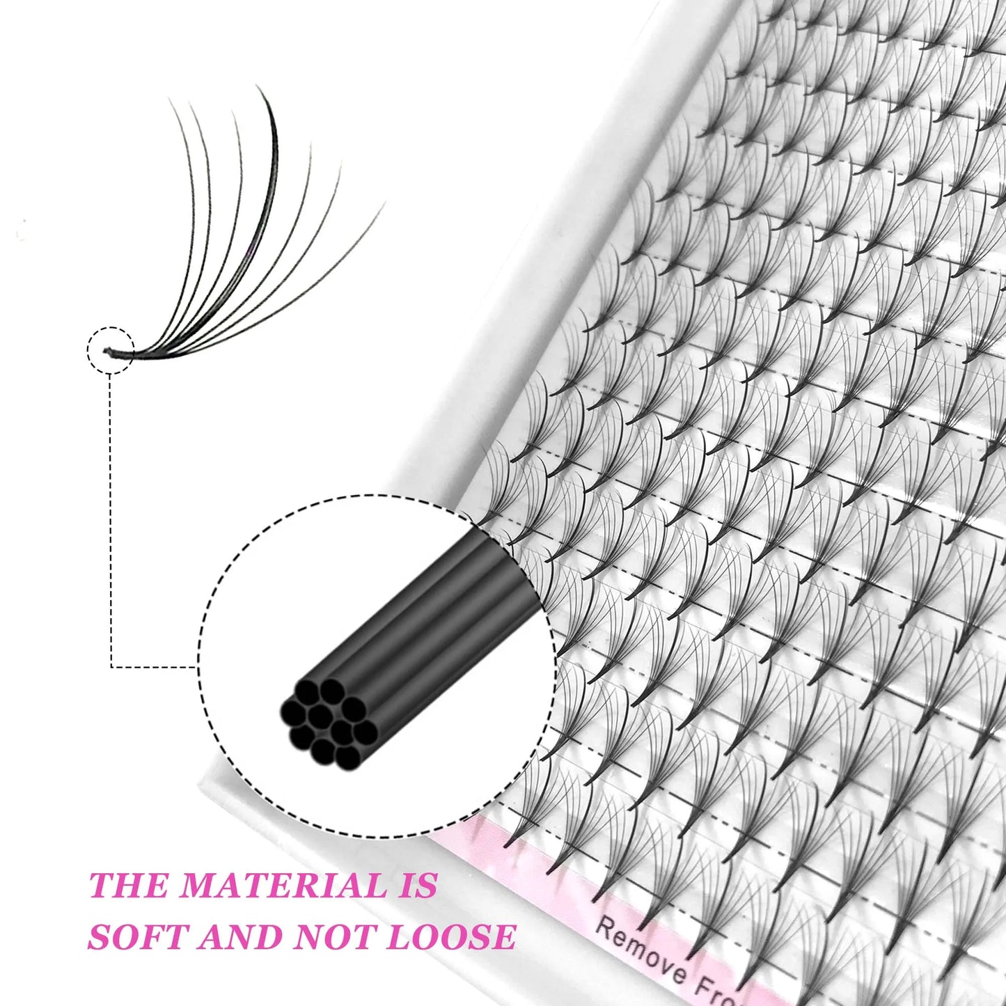 8-15mm Mixed Wispy Hybrid Fan Eyelash Extensions - Faux Mink - Fleur de Luxe