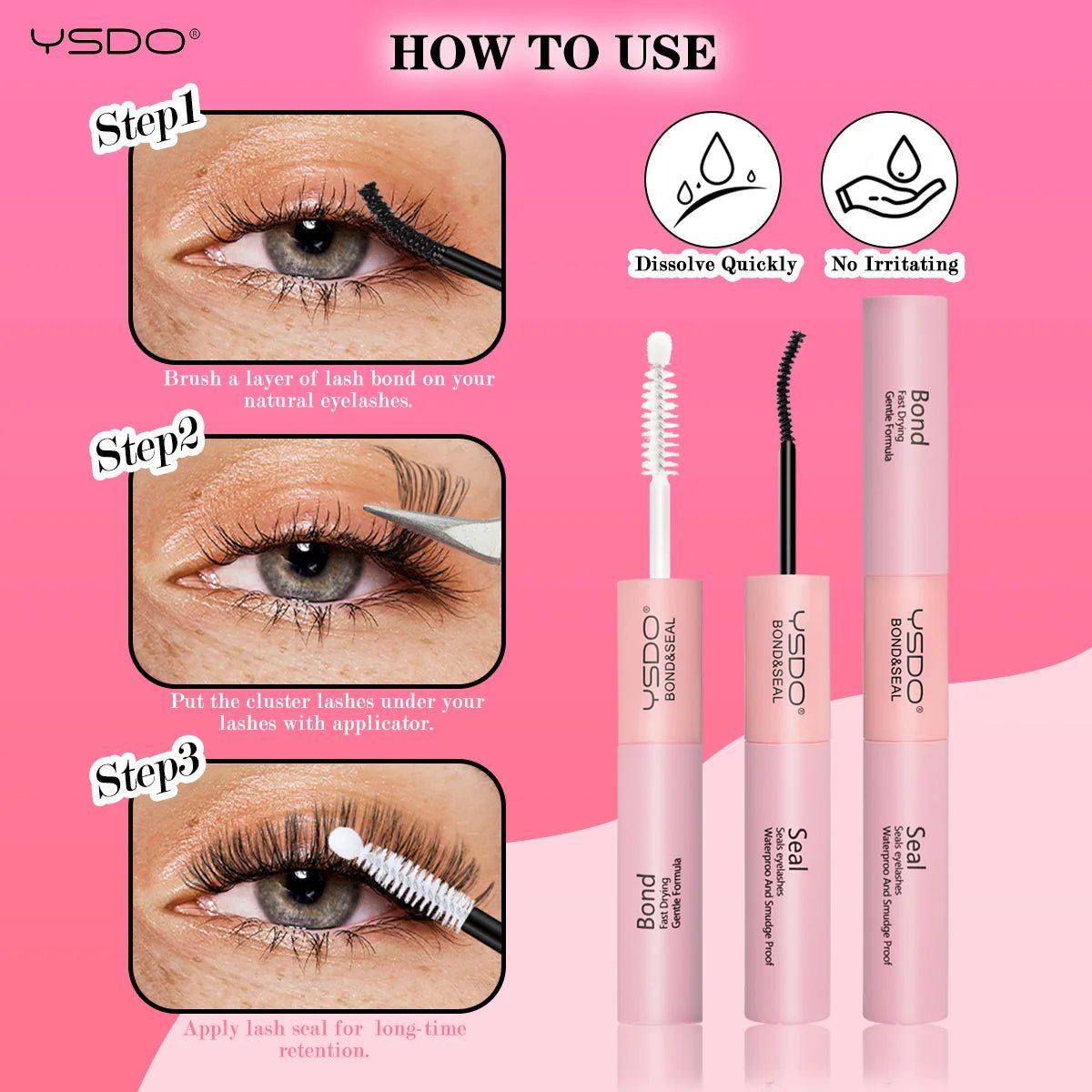 DIY Lash Kit 8-16mm Individual Lashes Clusters w/ Waterproof Bond, Seal & Tweezers - Fleur de Luxe