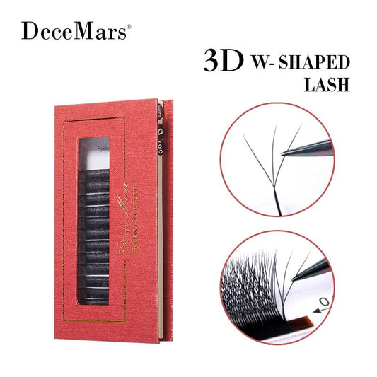 DeceMars 3D W - Shaped Eyelashes Extensions 3 Tip C/D Curl High Quality Idividual Lash - Fleur de Luxe