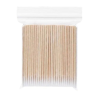 100pcs Wooden Cotton Swab Nail Art Tool Set - Manicure Detail Corrector - Fleur de Luxe