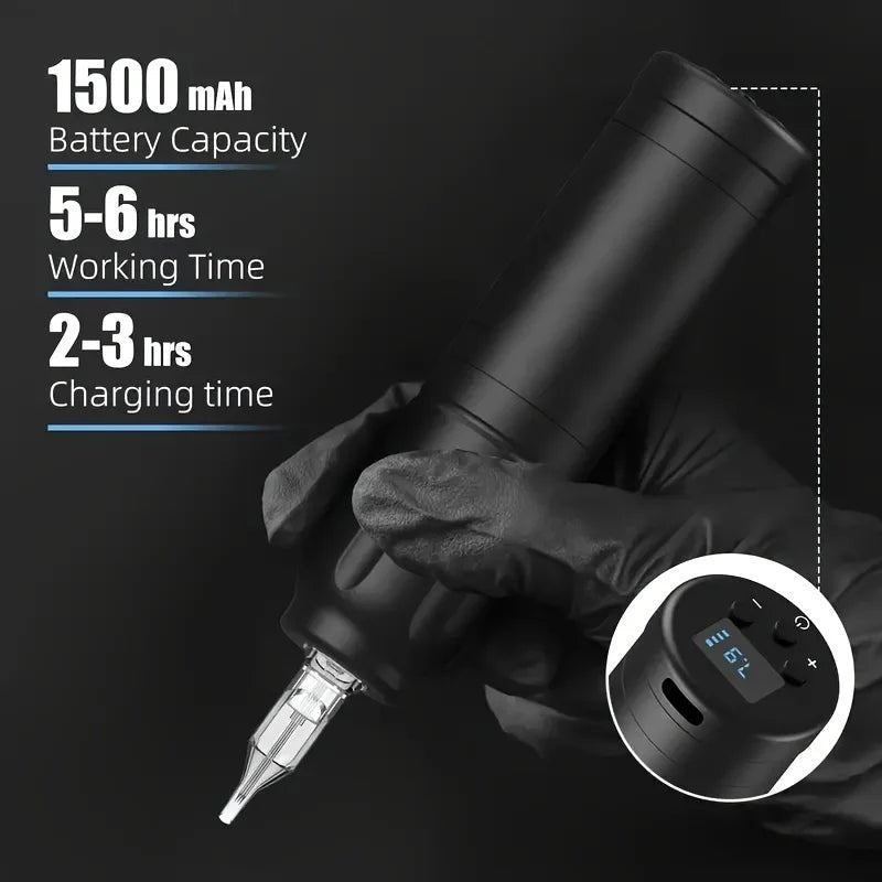 Wireless Tattoo Pen Machine: Long Battery Life, Portable & Powerful - Fleur de Luxe