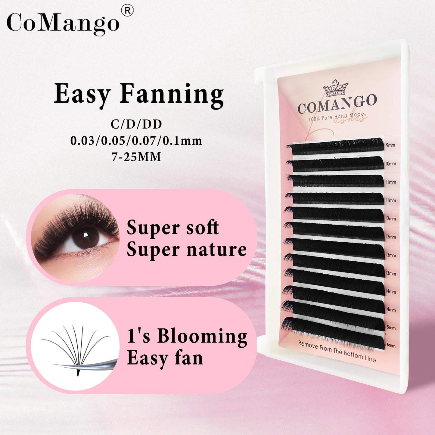 Comango Fast Bloom Easy Fan Lashes - Soft Natural Volume - Fleur de Luxe