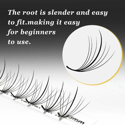 8-15mm Mixed Wispy Hybrid Fan Eyelash Extensions - Faux Mink - Fleur de Luxe