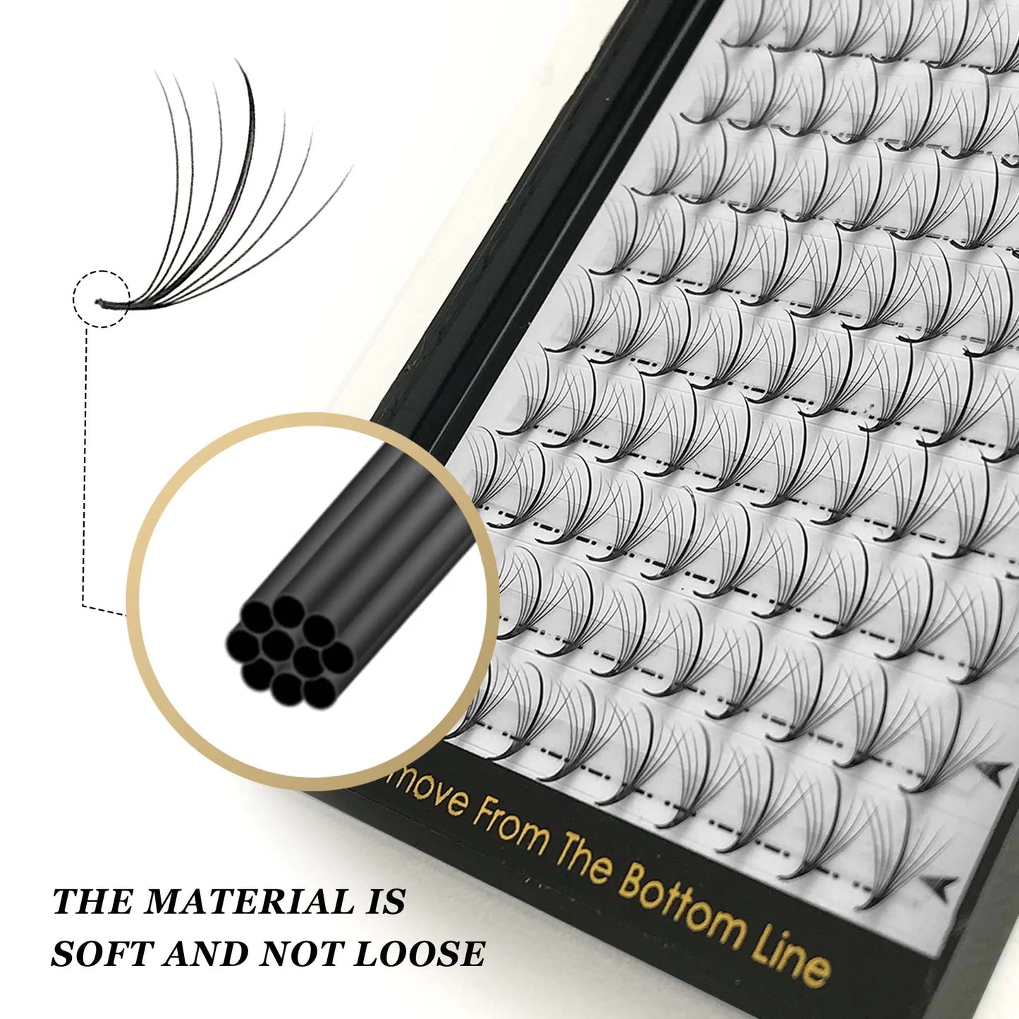 8-15mm Mixed Wispy Hybrid Fan Eyelash Extensions - Faux Mink - Fleur de Luxe