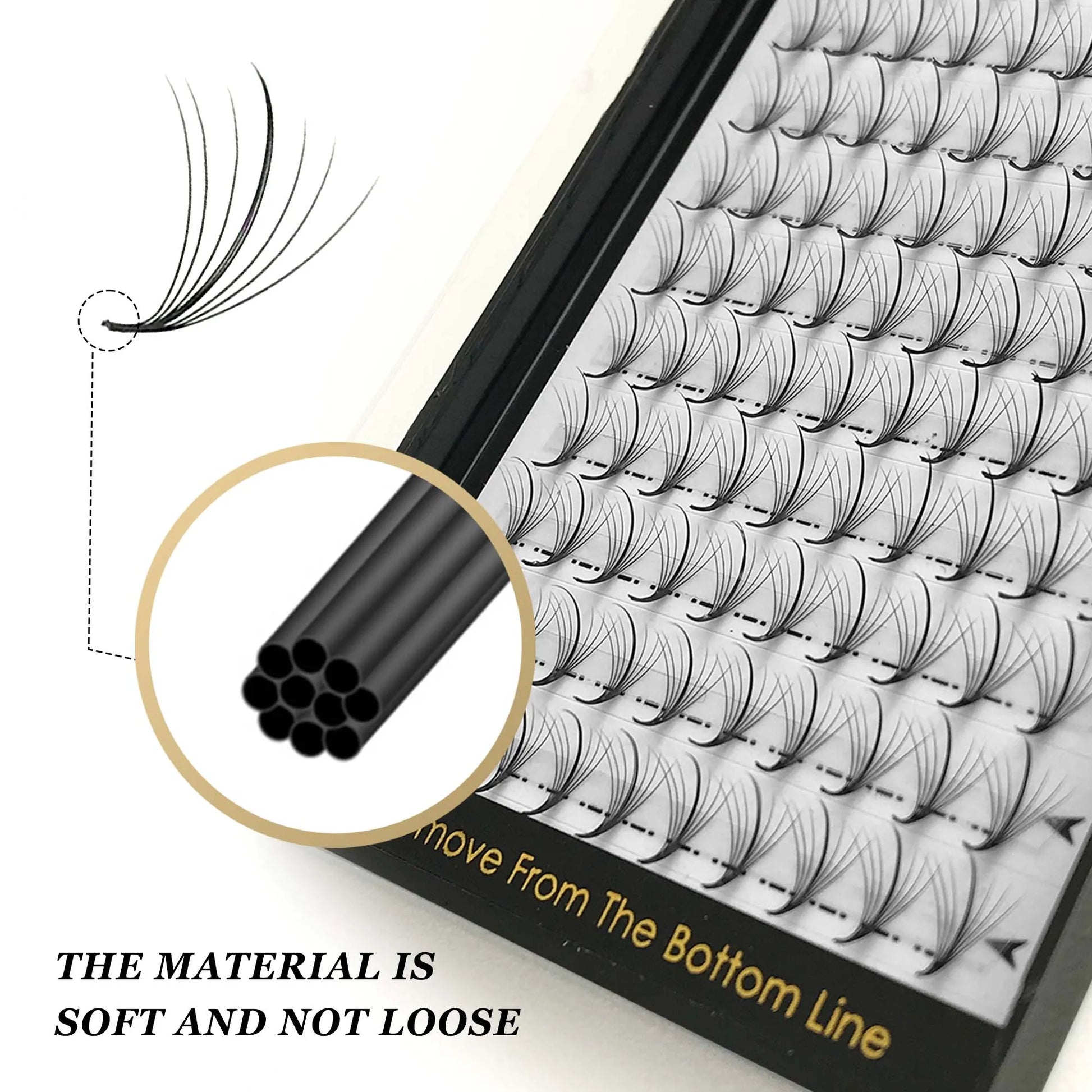 8-15mm Mixed Wispy Hybrid Fan Eyelash Extensions - Faux Mink - Fleur de Luxe