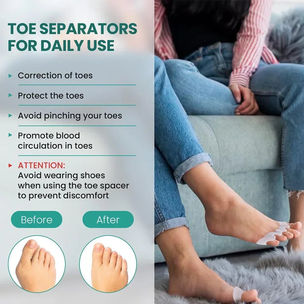 Silicone Toe Separator Bunion Corrector - Foot Care Tool - Fleur de Luxe