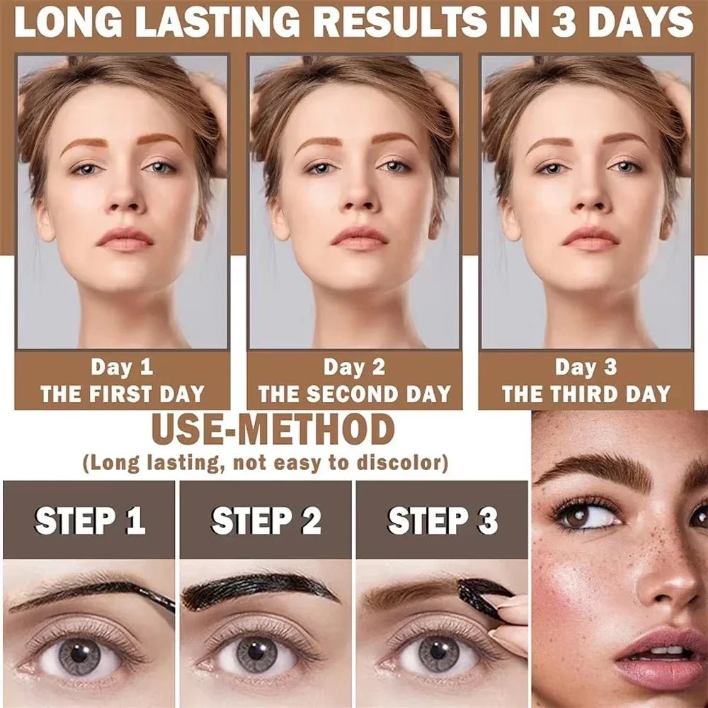 Lasting 3 Days Tattoo Easy Peel Off Eyebrow Gel Cream Types Long - Lasting Smudge - Proof Sweat Resistant Waterproof Cosmetics - Fleur de Luxe