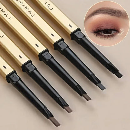 5 Colors With Brush Double Head Eyebrow Pencil Waterproof Smooth Eyebrow Stick Sweatproof Eyebrow Gel Tattoo Pencil Cosmetics - Fleur de Luxe