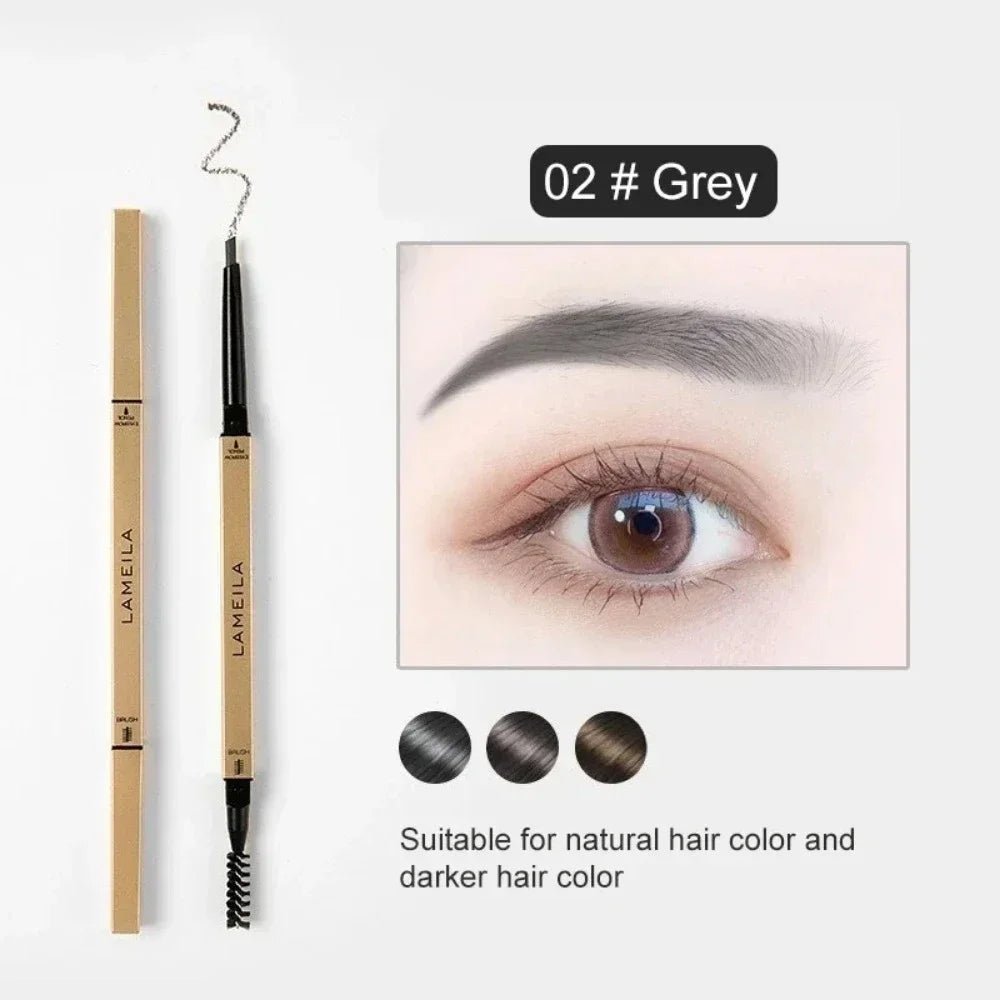 5 Colors With Brush Double Head Eyebrow Pencil Waterproof Smooth Eyebrow Stick Sweatproof Eyebrow Gel Tattoo Pencil Cosmetics - Fleur de Luxe