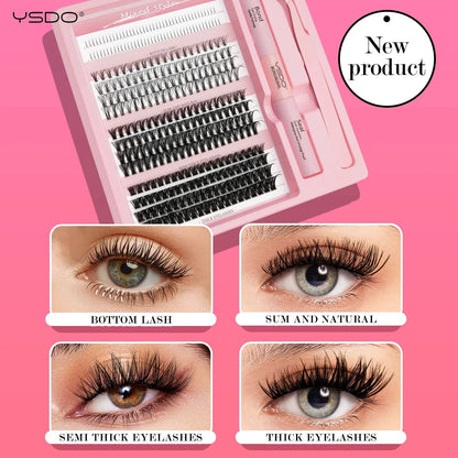 DIY Lash Kit 8-16mm Individual Lashes Clusters w/ Waterproof Bond, Seal & Tweezers - Fleur de Luxe