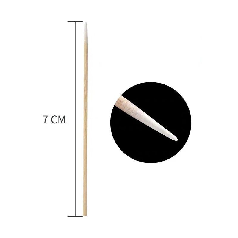 100pcs Wooden Cotton Swab Nail Art Tool Set - Manicure Detail Corrector - Fleur de Luxe