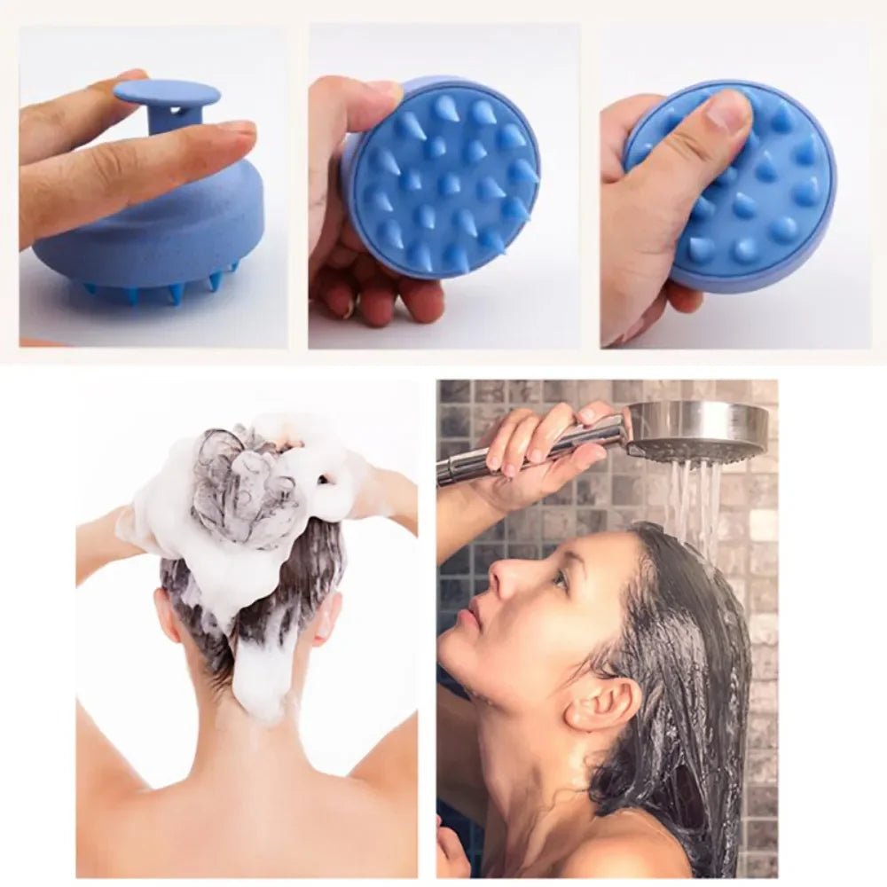 Silicone Scalp Massage Brush - Clean, Massage, & Style Hair with ease! - Fleur de Luxe