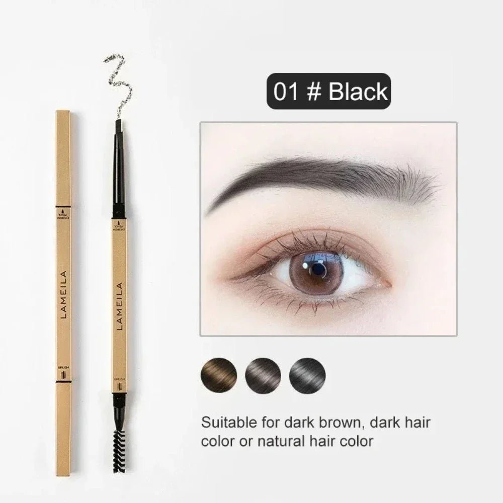 5 Colors With Brush Double Head Eyebrow Pencil Waterproof Smooth Eyebrow Stick Sweatproof Eyebrow Gel Tattoo Pencil Cosmetics - Fleur de Luxe