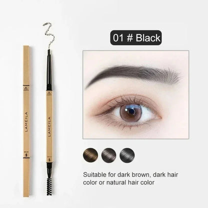 5 Colors With Brush Double Head Eyebrow Pencil Waterproof Smooth Eyebrow Stick Sweatproof Eyebrow Gel Tattoo Pencil Cosmetics - Fleur de Luxe