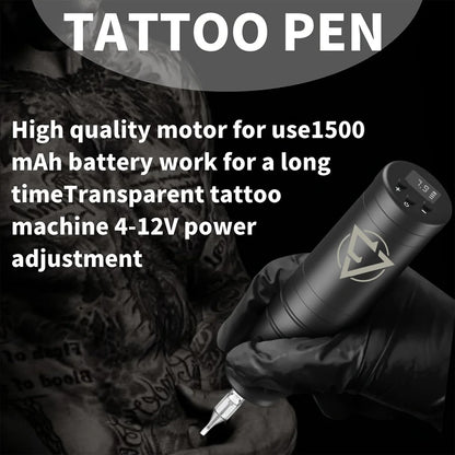 Wireless Tattoo Pen Machine: Long Battery Life, Portable & Powerful - Fleur de Luxe