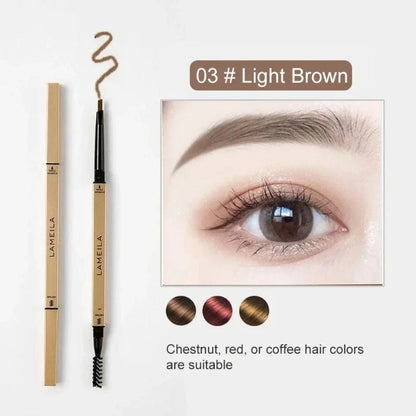 5 Colors With Brush Double Head Eyebrow Pencil Waterproof Smooth Eyebrow Stick Sweatproof Eyebrow Gel Tattoo Pencil Cosmetics - Fleur de Luxe