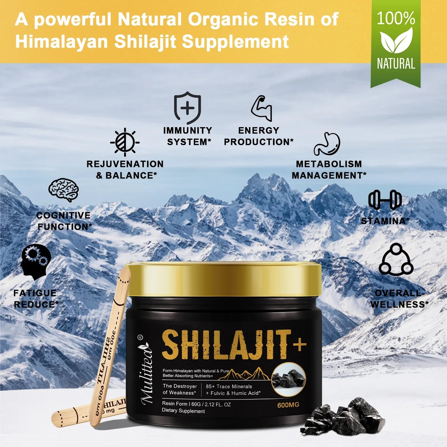 Pure Shilajit Mineral Supplements for Stamina & Energy Boost - Fleur de Luxe