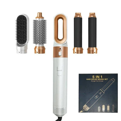 5 in 1 Hair Dryer Hot Comb Set Professional Curling Iron Hair Straightener Styling Tool For Professional Hair Dryer Household - Fleur de Luxe