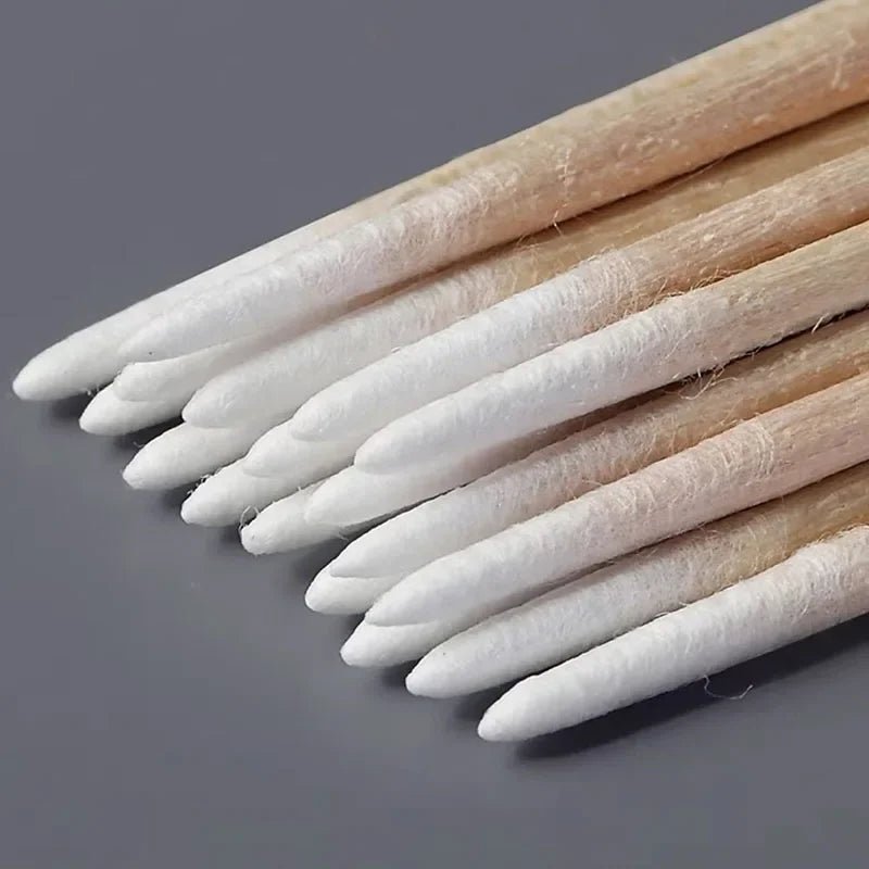 100pcs Wooden Cotton Swab Nail Art Tool Set - Manicure Detail Corrector - Fleur de Luxe