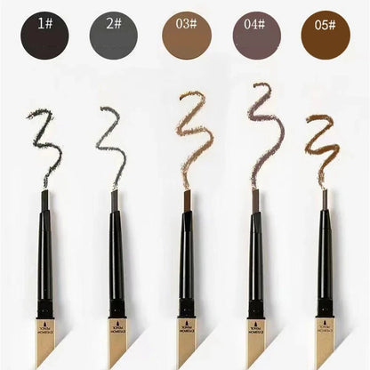 5 Colors With Brush Double Head Eyebrow Pencil Waterproof Smooth Eyebrow Stick Sweatproof Eyebrow Gel Tattoo Pencil Cosmetics - Fleur de Luxe