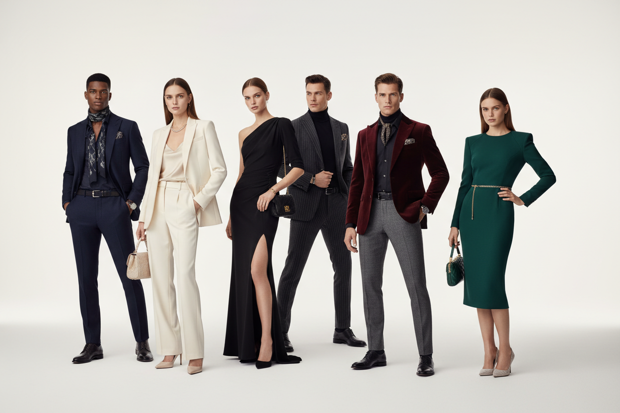 Vêtements homme et femme chic élégant et sexy